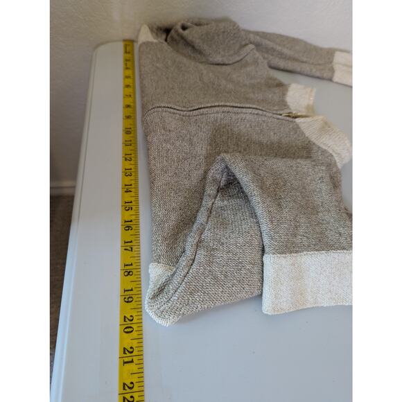 St John Sport Marie Gray Gold Beige Zip Santana Knit Metallic Sweater Petite XS - Picture 12 of 12